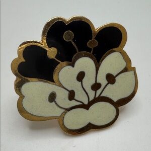 Samuel Huang Collection Cloisonné Cherry Blossom Scarf Clasp Ring Holder